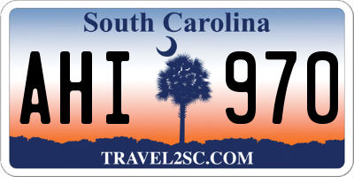 SC license plate AHI970