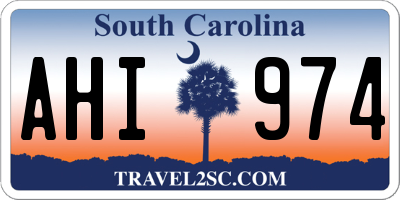 SC license plate AHI974