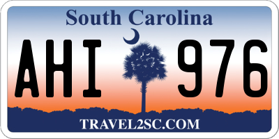 SC license plate AHI976