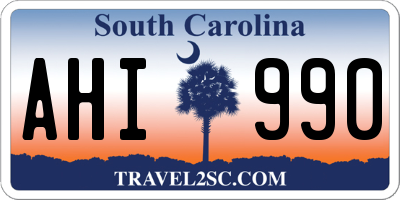 SC license plate AHI990