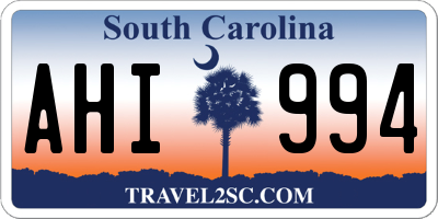 SC license plate AHI994