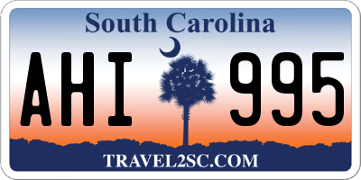SC license plate AHI995