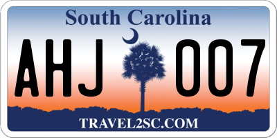 SC license plate AHJ007