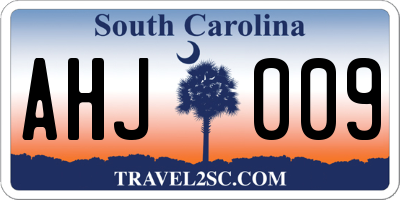 SC license plate AHJ009