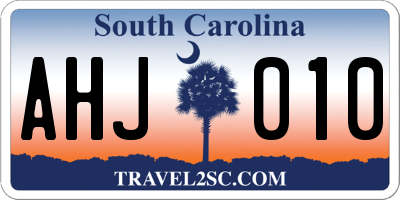 SC license plate AHJ010