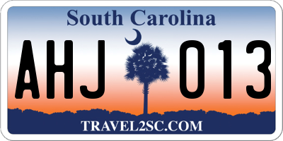 SC license plate AHJ013
