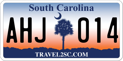SC license plate AHJ014