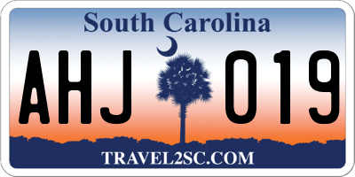 SC license plate AHJ019
