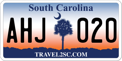 SC license plate AHJ020