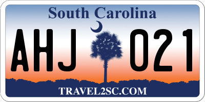 SC license plate AHJ021