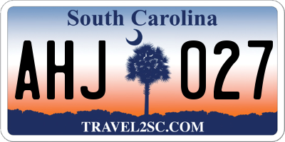 SC license plate AHJ027