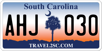 SC license plate AHJ030