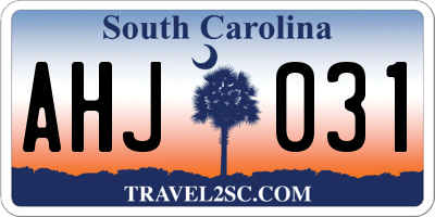 SC license plate AHJ031