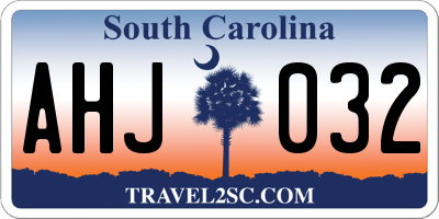 SC license plate AHJ032