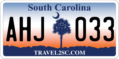 SC license plate AHJ033