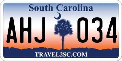 SC license plate AHJ034