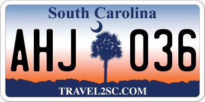 SC license plate AHJ036
