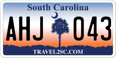 SC license plate AHJ043
