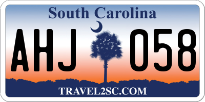 SC license plate AHJ058