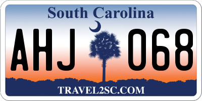 SC license plate AHJ068