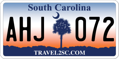 SC license plate AHJ072