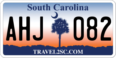 SC license plate AHJ082