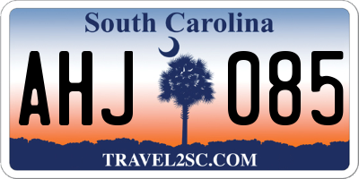 SC license plate AHJ085
