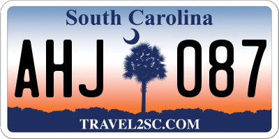SC license plate AHJ087