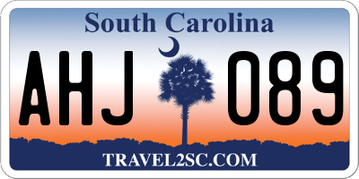 SC license plate AHJ089