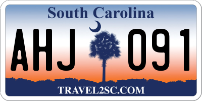 SC license plate AHJ091