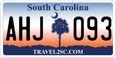 SC license plate AHJ093