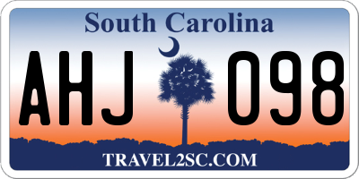 SC license plate AHJ098
