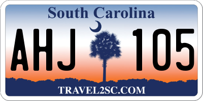 SC license plate AHJ105