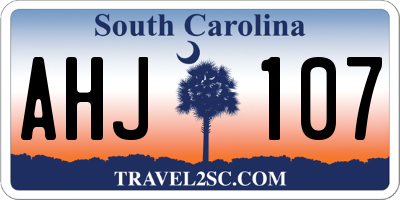 SC license plate AHJ107
