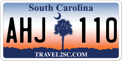 SC license plate AHJ110