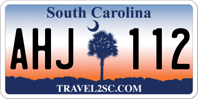 SC license plate AHJ112