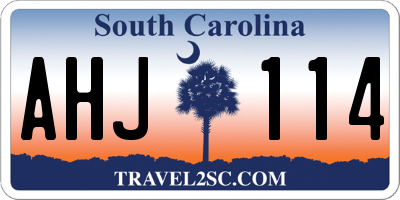 SC license plate AHJ114