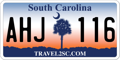 SC license plate AHJ116
