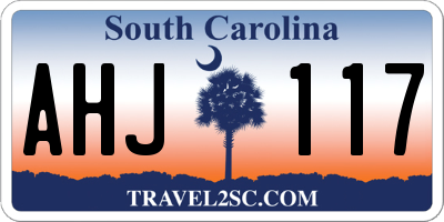 SC license plate AHJ117