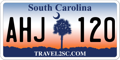 SC license plate AHJ120