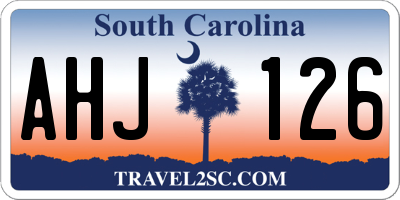 SC license plate AHJ126