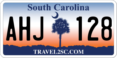 SC license plate AHJ128