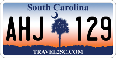 SC license plate AHJ129