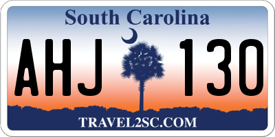 SC license plate AHJ130