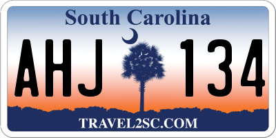 SC license plate AHJ134