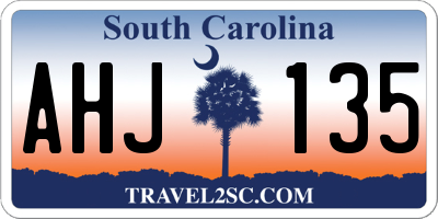 SC license plate AHJ135
