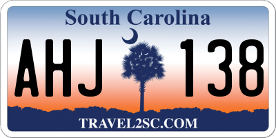 SC license plate AHJ138