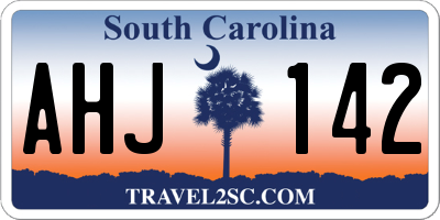 SC license plate AHJ142