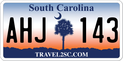 SC license plate AHJ143