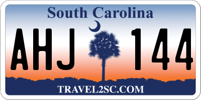 SC license plate AHJ144